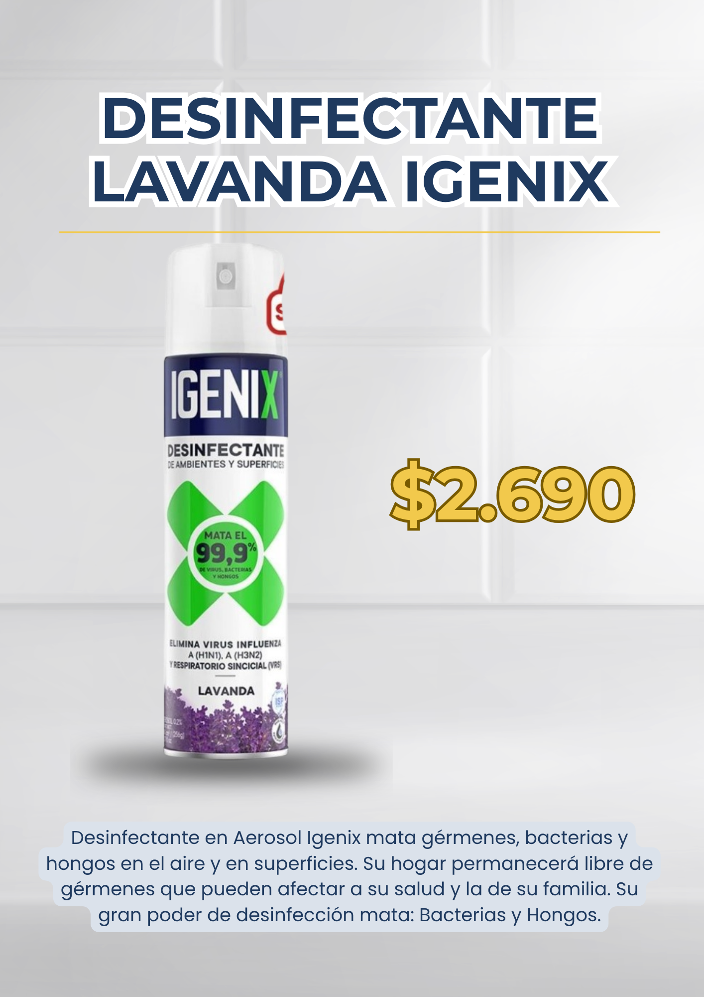 Desinfectante Aerosol Lavanda Igenix