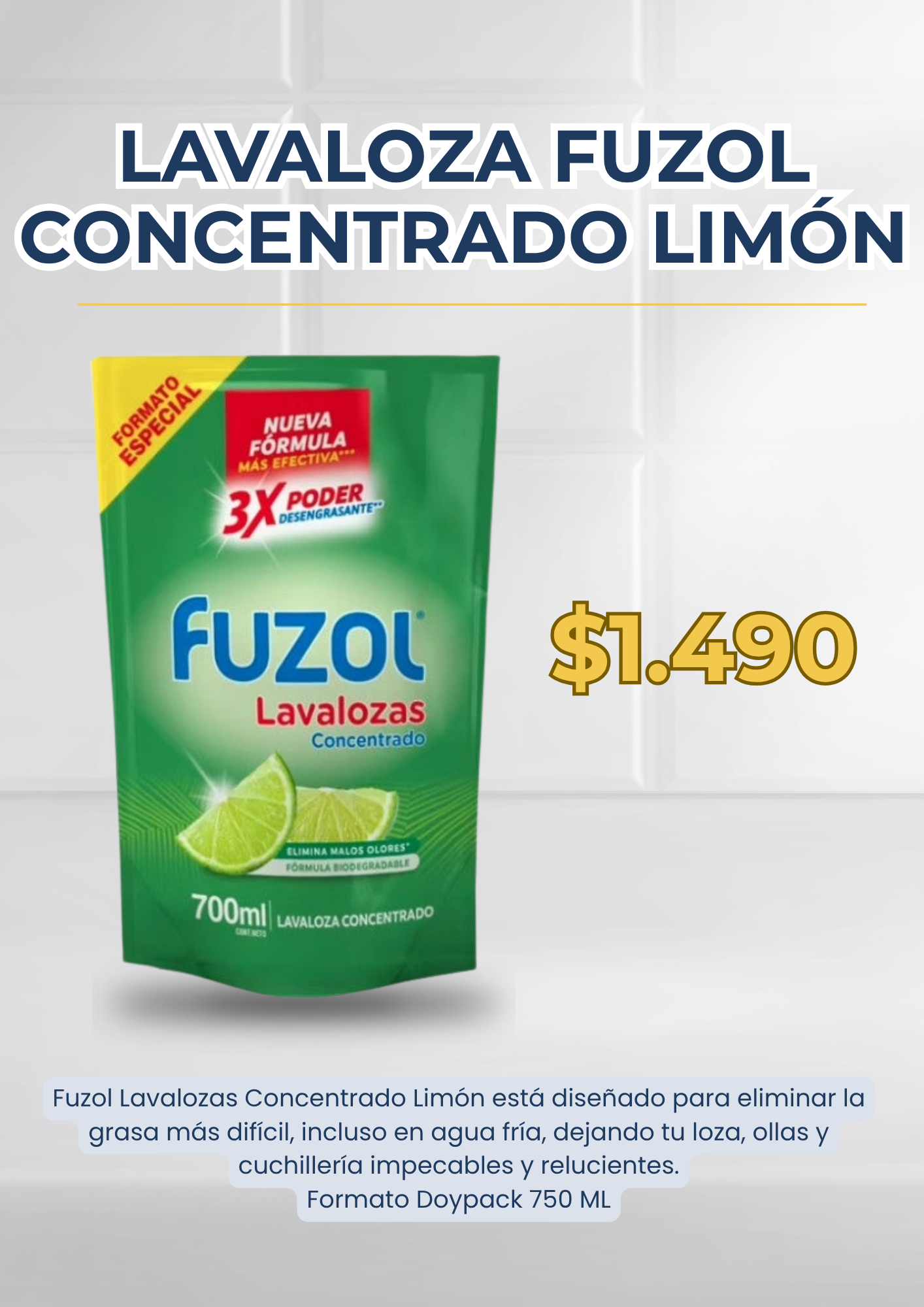 Lavaloza Fuzol Concentrado Limón Doypack 750 ml