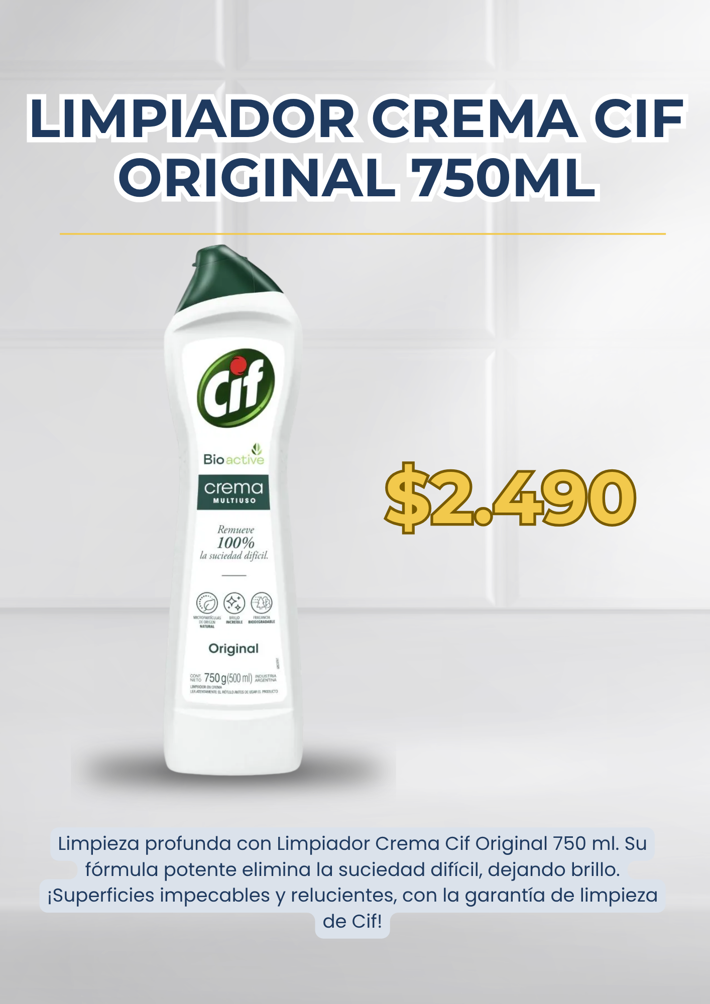 Limpiador Crema Cif Original 750 ml