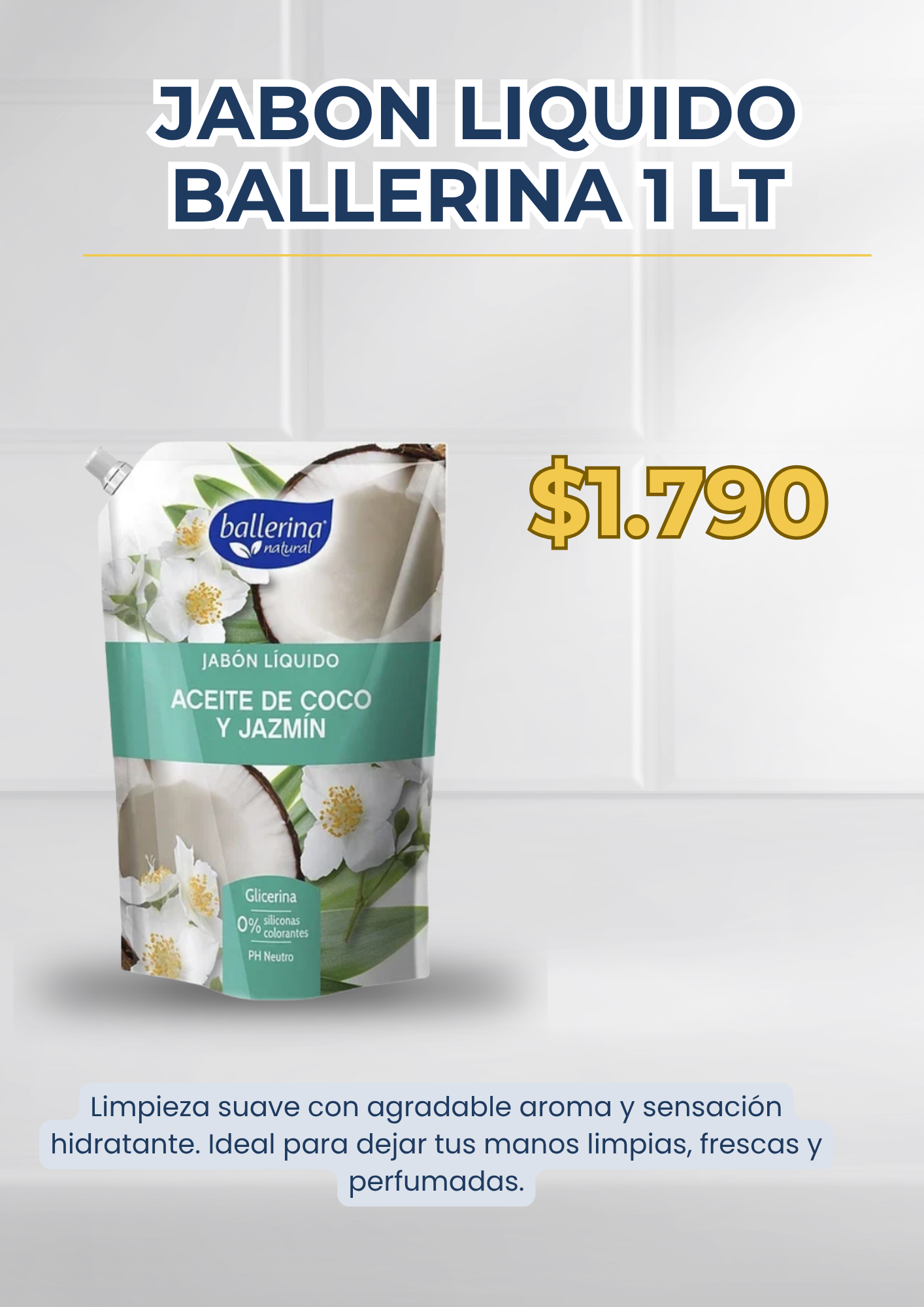 Jabón Líquido Ballerina Coco y Jazmín 1LT