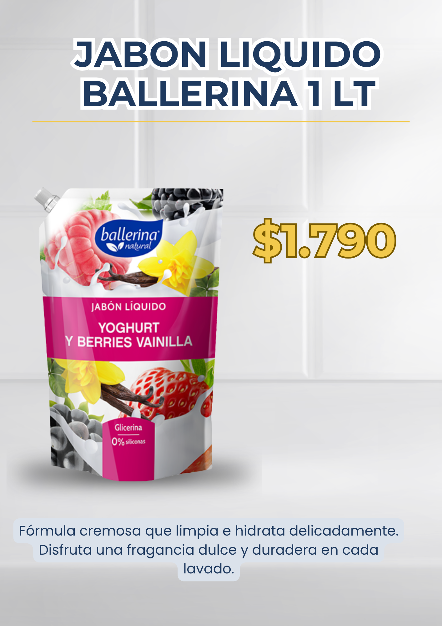 Jabón Líquido Ballerina Yoghurt & Berries 1LT