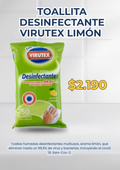 Toallita Desinfectante Virutex Limón 50 un.