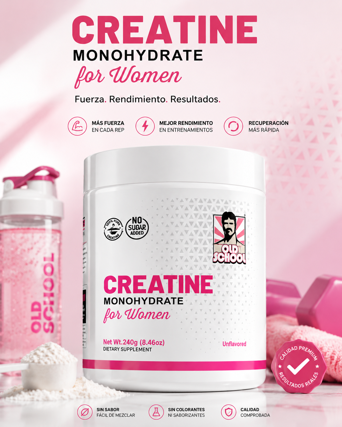 Old School Creatine Monohydrate for Women