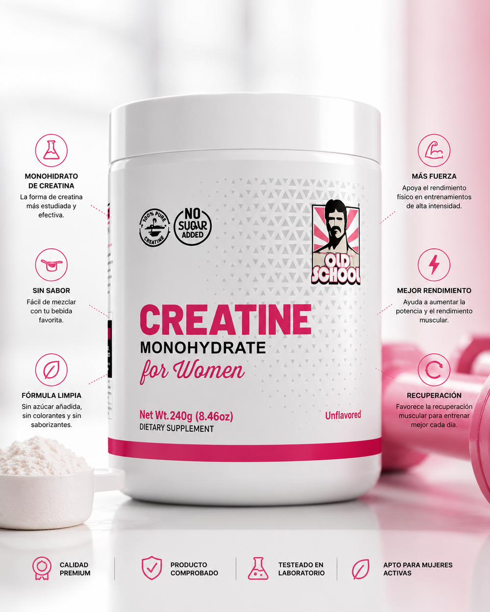 Detalle del envase Old School Creatine
