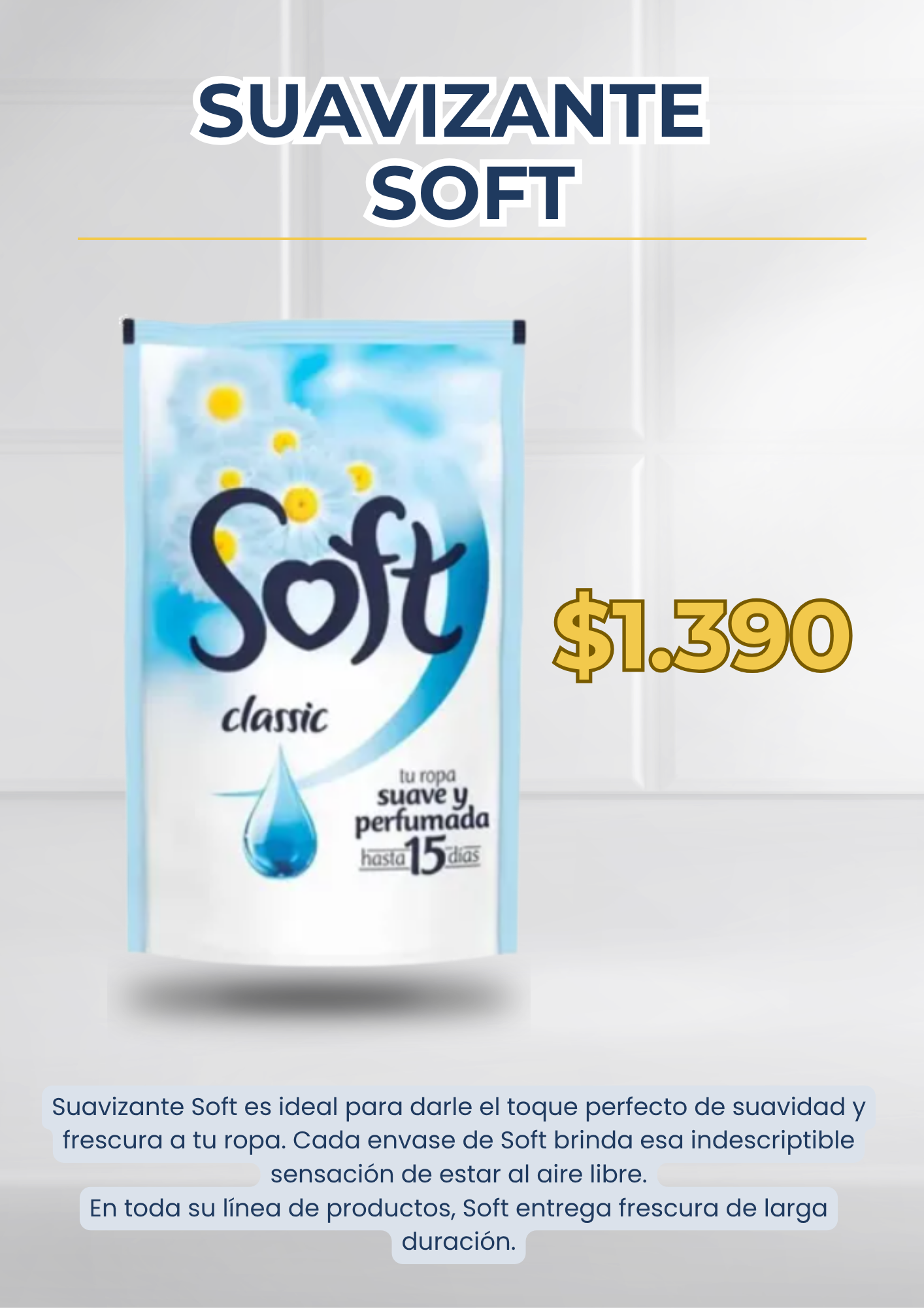 Suavizante Líquido Classic Doypack 900 ml Soft