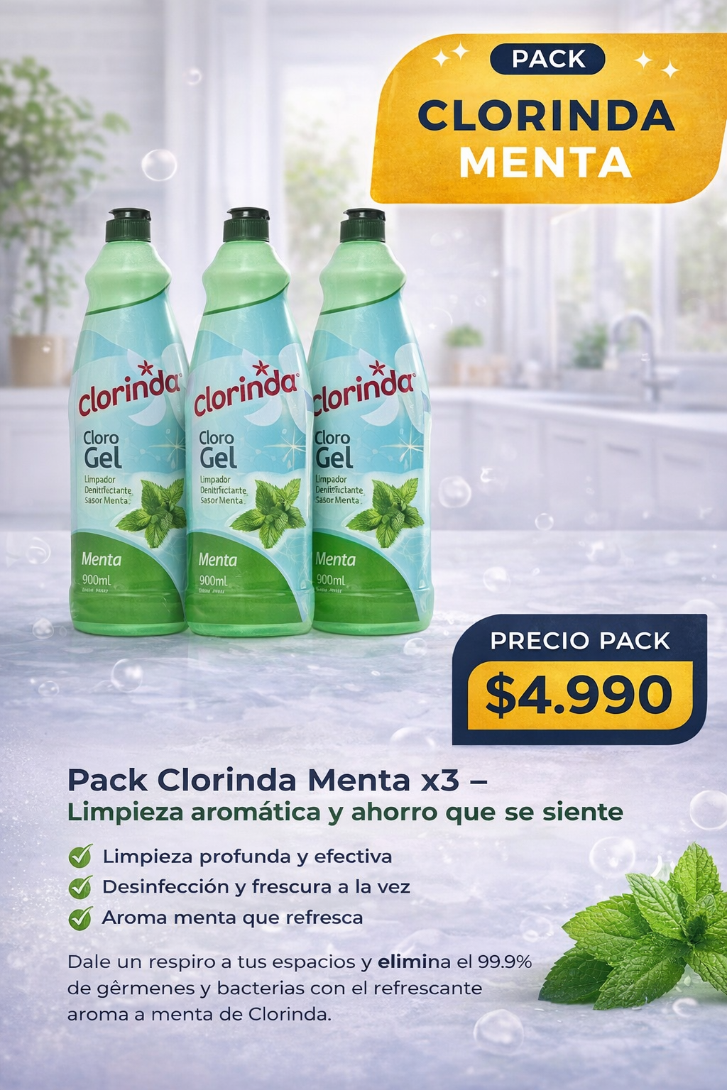 Pack Clorinda Menta x3